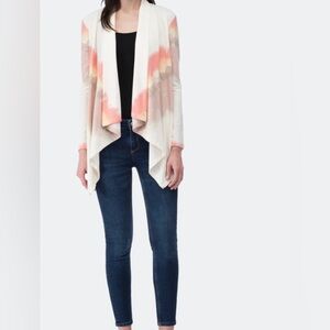 Bobeau women’s Large Multicolor Open Front Cardigan